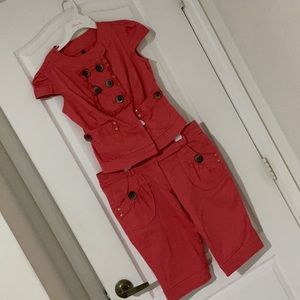 XOXO coral Bermuda set